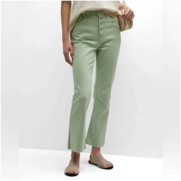 rag & bone Denim - Rag & Bone W 27 Mint Color Casey High-Rise Ankle-Flare Pants/Jeans Raw Hem NWT